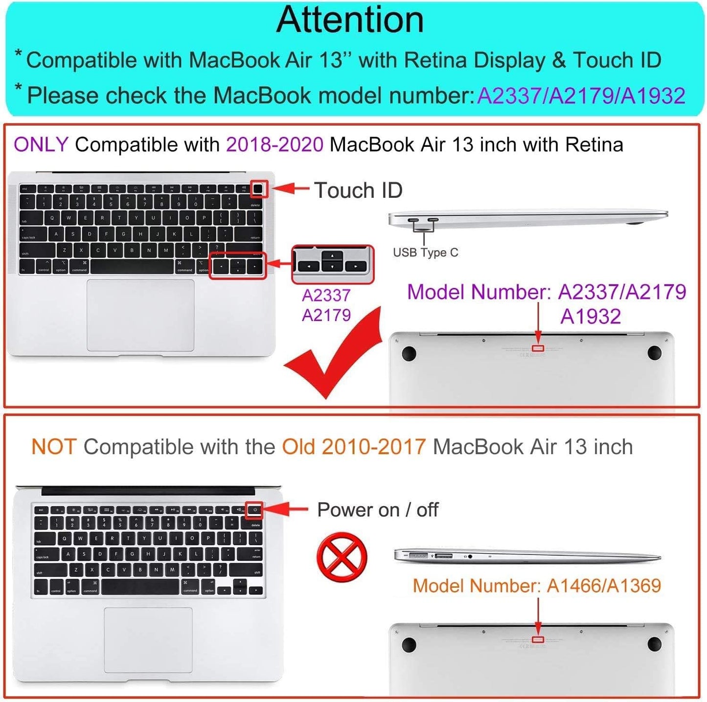 MacBook Air 13" Hard Shell Case, Keyboard Cover and Screen Protector set